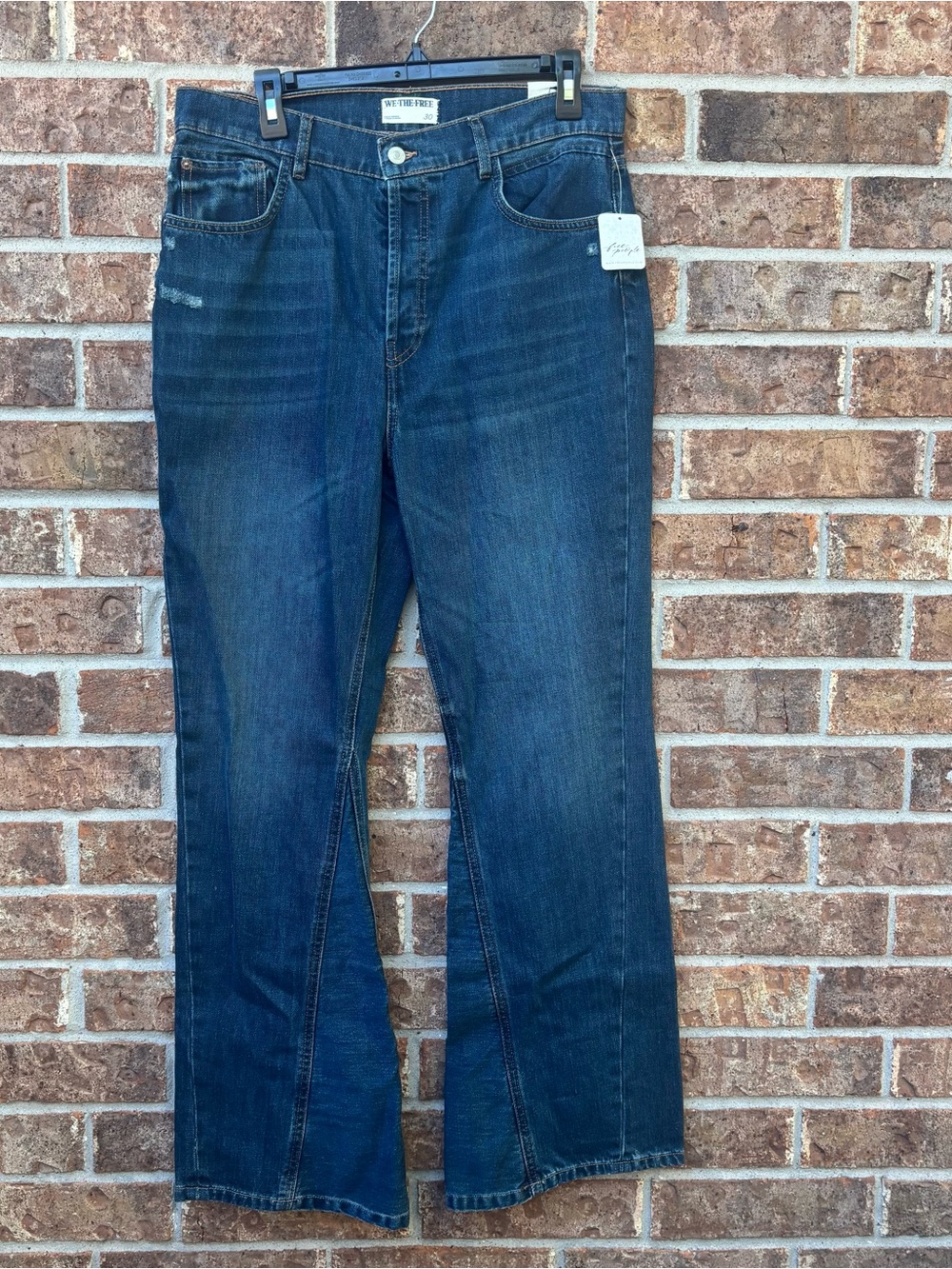 We the free  Dark Blue Jeans - flare button fly Classic Straight